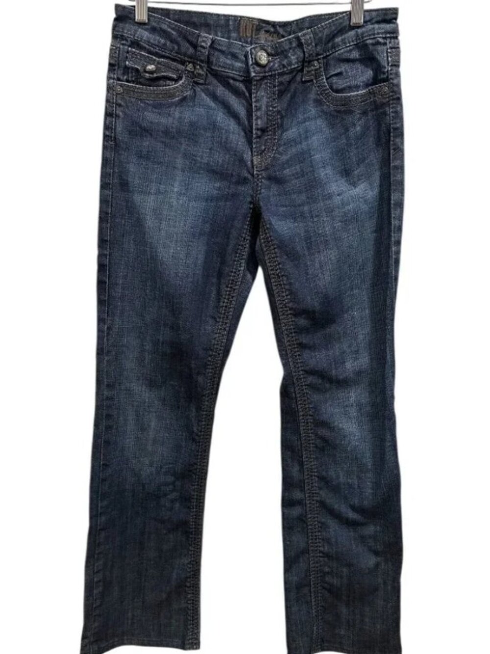 KUT from the Kloth Women's Boot Cut Rhinestone High Rise Back Pocket Jeans Sz 6